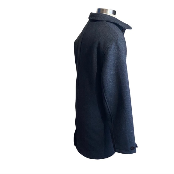 Levi’s Charcoal Grey 4-Button 100% Cotton Lined Heavy Warm Peacoat Jacket Men L - Picture 6 of 13